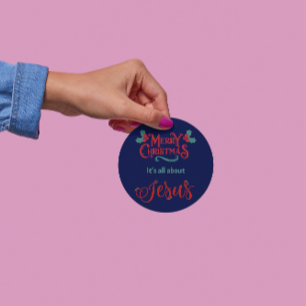 Es ist alles über Jesus – Weihnachtssticker #12 Runder Aufkleber