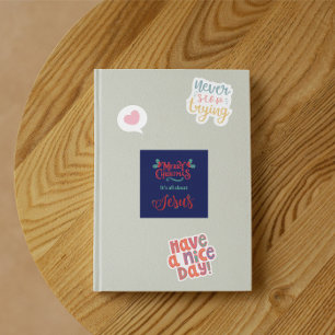 Es ist alles über Jesus – Weihnachtssticker #14 Quadratischer Aufkleber