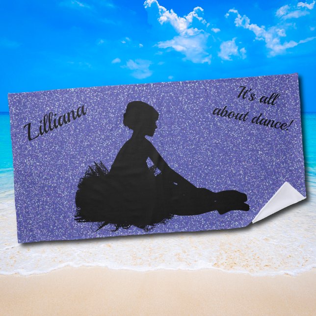 Es ist alles über Tanz! Glitzer Beach Handtuch (It's All About Dance! Glitter Ballerina Beach Towel)
