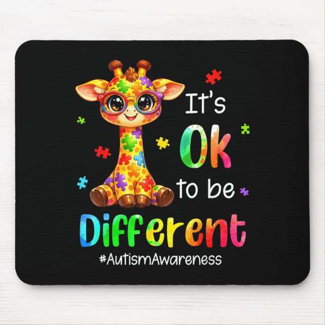 Es ist anders süße Giraffe Tier Autismus Mousepad (Vorne)