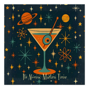 Es ist Atomic Martini Time Cosmic Stars Poster