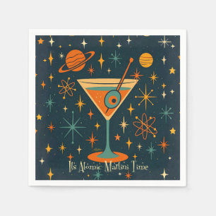 Es ist Atomic Martini Zeit Kosmische Sterne Serviette