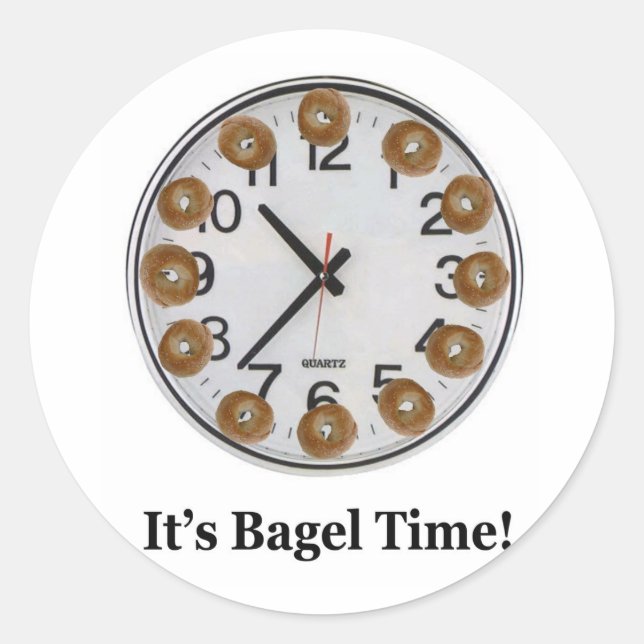 Es ist Bagel Time! Runder Aufkleber (Vorderseite)