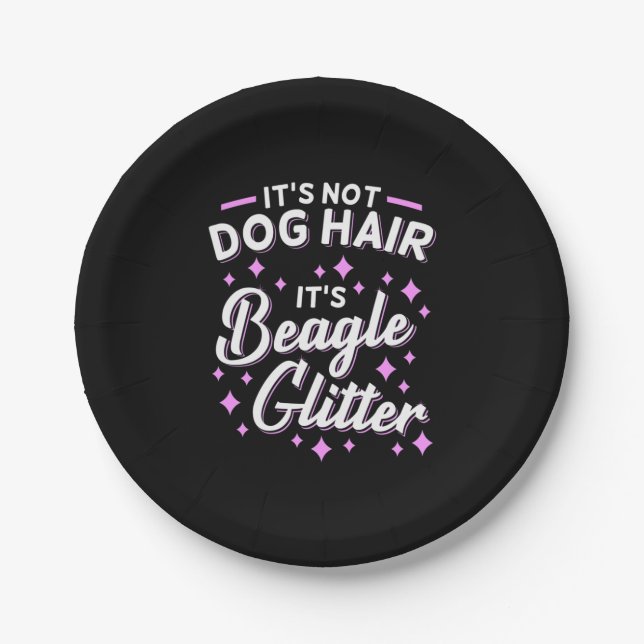 Es ist Beagle Hund Glitzer Pappteller (Vorderseite)