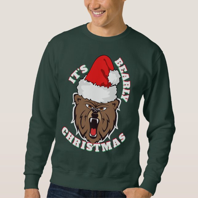 Es ist Bearly Christmas Sweater Sweatshirt (Vorderseite)