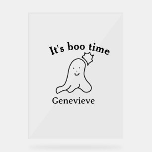 Es ist boo Name Halloween Datum Geister schwarz Acrylschild