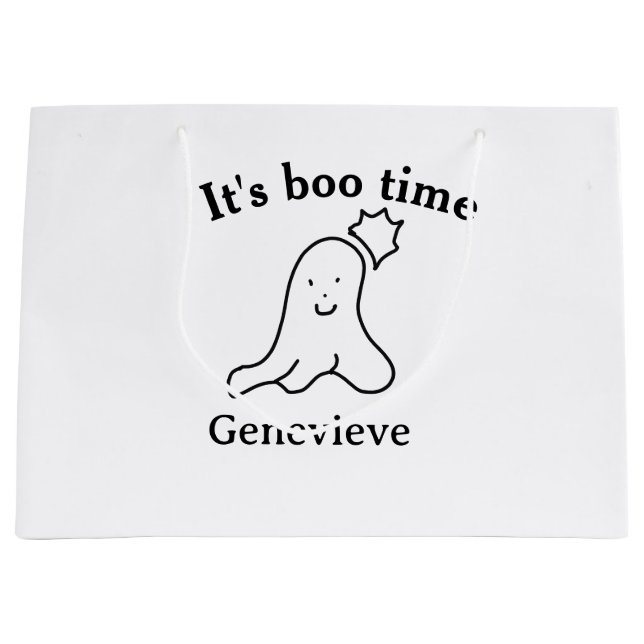 Es ist boo Name Halloween Datum Geister schwarz Große Geschenktüte (Vorderseite)