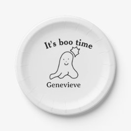 Es ist boo Name Halloween Datum Geister schwarz Pappteller