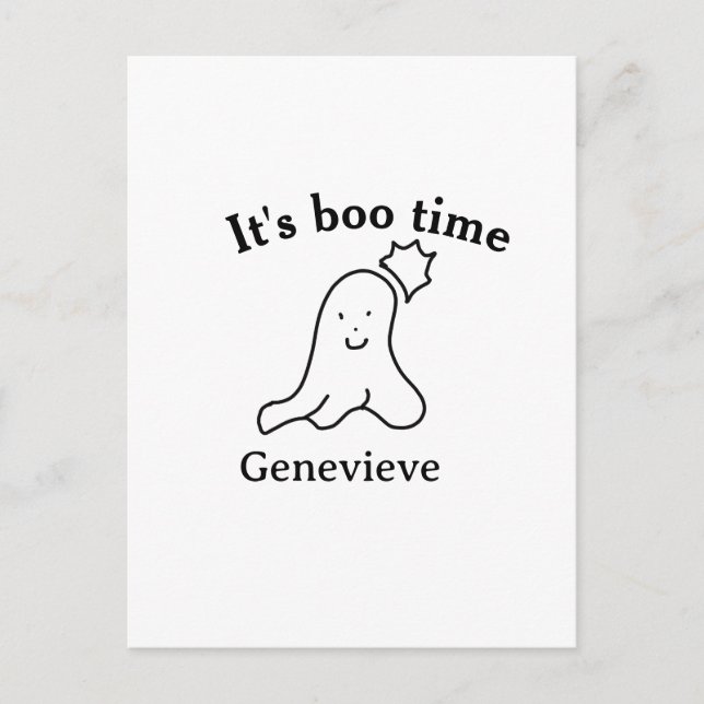 Es ist boo Name Halloween Datum Geister schwarz Postkarte (Vorderseite)