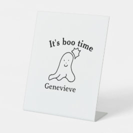 Es ist boo Name Halloween Datum Geister schwarz Sockelschild