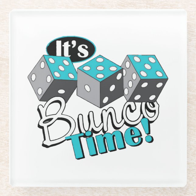 Es ist Bunco Time! Glasuntersetzer (Vorderseite)