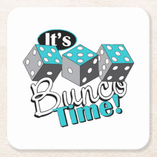 Es ist Bunco-Zeit! Rechteckiger Pappuntersetzer