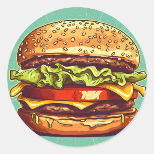 Es ist Burger Time Runder Aufkleber