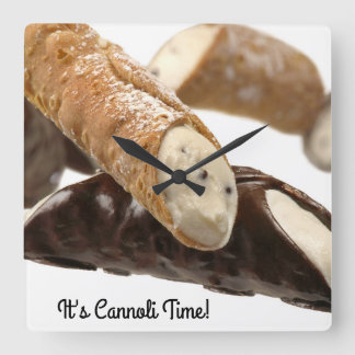 Es ist Cannoli Time Clock Quadratische Wanduhr