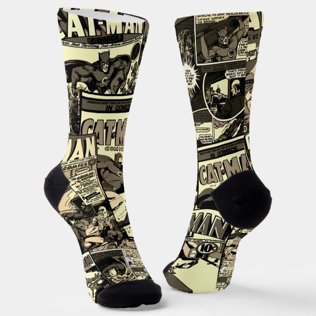 Es ist CAT-MAN Comics! Socken (Gewinkelt)