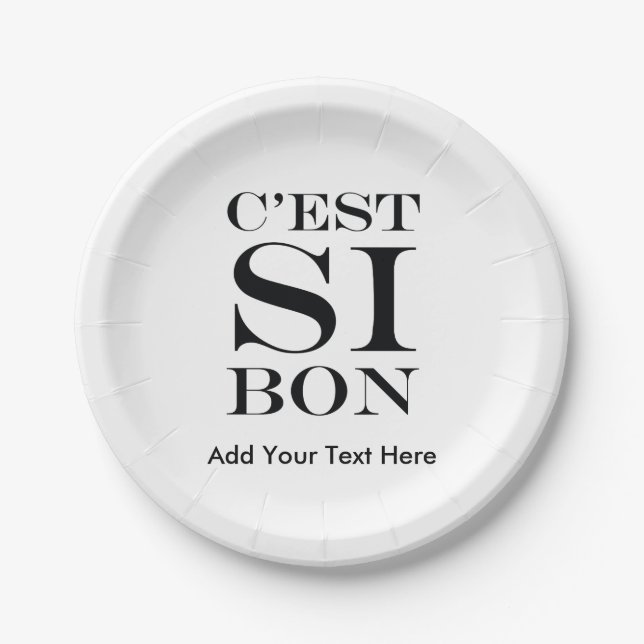 Es ist - C'est Si Bon-Franzosen so gut Pappteller (Vorderseite)