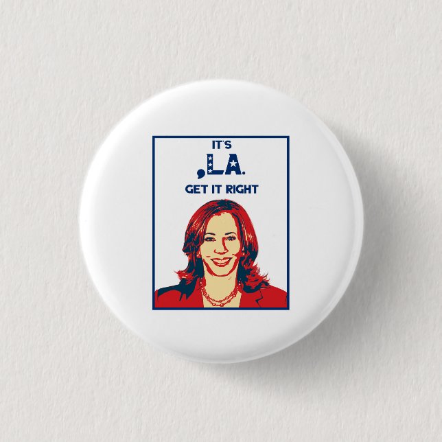 Es ist Comma-La - mach es richtig! Button (Vorderseite)