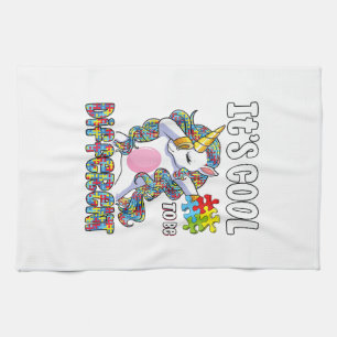Es ist cool anders zu sein Dabbing Einhorn Autismu Geschirrtuch