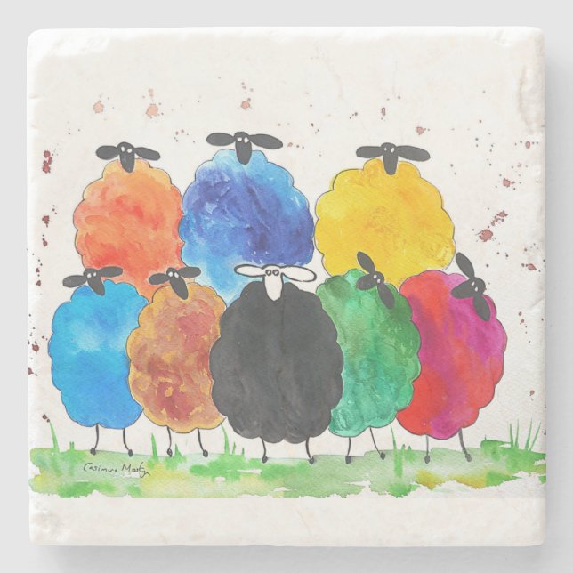 Es ist cool, unterschiedlich zu sein steinuntersetzer (Vorderseite)