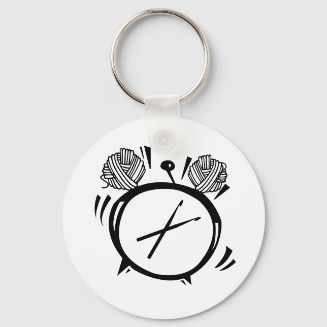 Es ist Crochet O'Clock Basic Button Schlüsselanhän Schlüsselanhänger (Vorderseite)