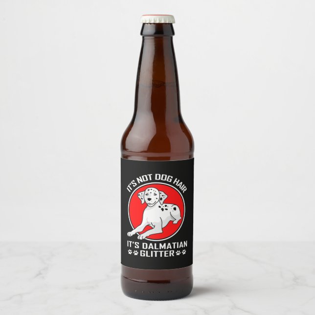 Es ist Dalmatiner Glitzer Bierflaschenetikett (Vorderseite)