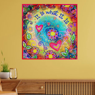 Es ist das, was es ist Regenbogenfarben Herzplakat Poster