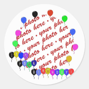 Es ist dein Geburtstag! Birthday Balloons Foto Fra Runder Aufkleber