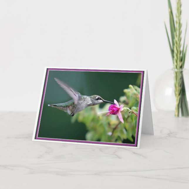 ES IST DEIN GEBURTSTAG! Hummingvogel Karte (Vorderseite)