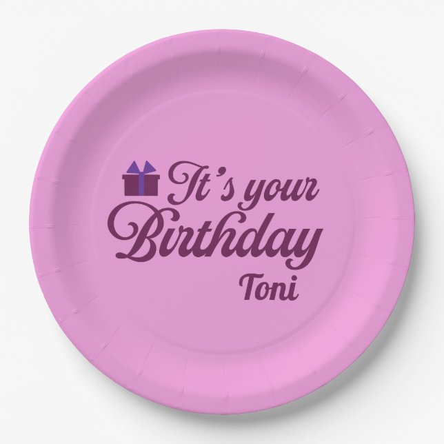 Es ist dein Geburtstag Papier Teller (Vorderseite)