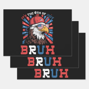 Es ist der 4. Juli Bruh Weißkopfseeadler Patriotis Geschenkpapier Set