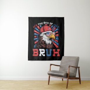 Es ist der 4. Juli Bruh Weißkopfseeadler Patriotis Wandteppich