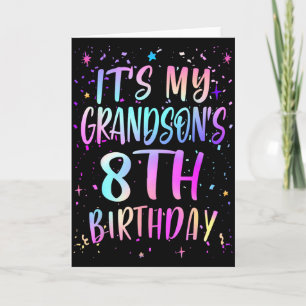 Es ist der 8. Geburtstag meines Enkels, farbenfroh Karte