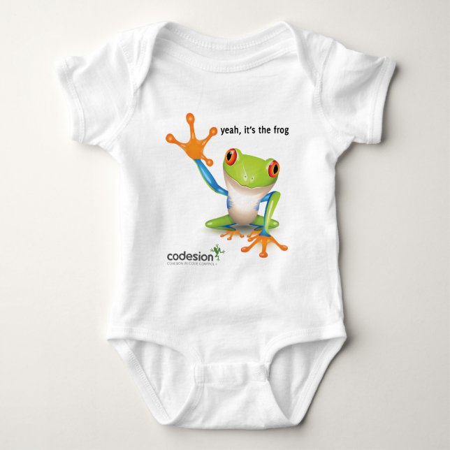 Es ist der Frosch Baby Strampler (Vorderseite)