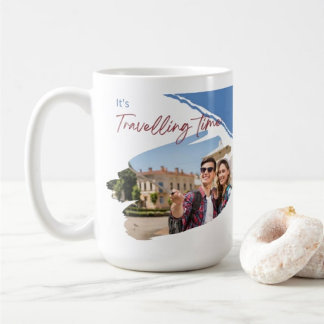 Es ist die FotoCollage der Reisezeit Kaffeetasse