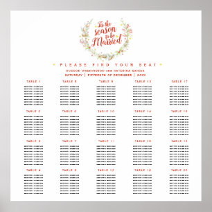 Es ist die Hochzeitssaison 20 Tische Sitzplan Poster