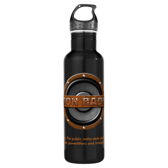 Es ist die IronRadio Sportflasche! Edelstahlflasche (Vorderseite)