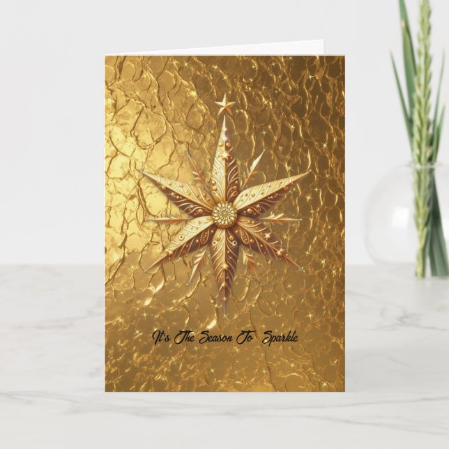Es ist die Jahreszeit für Glitzern, Goldstar Karte (Vorderseite)