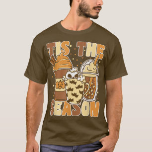 Es ist die Jahreszeit Groovy Pumkin Kaffee Vintag T-Shirt