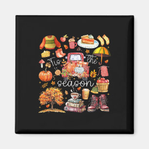 Es ist die Jahreszeit Kürbisblätter Herbst 1 Magnet