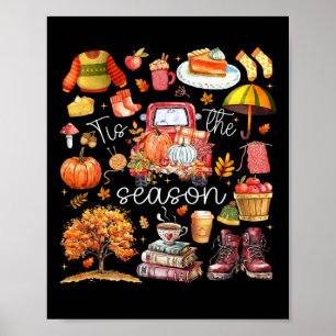 Es ist die Jahreszeit Kürbisblätter Herbst Poster