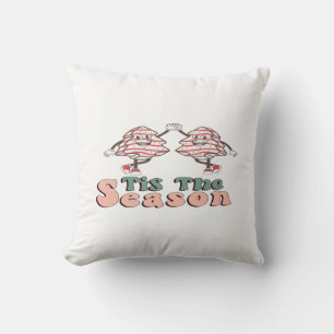 Es ist die Jahreszeit Retro Groovy Weihnachten Vin Kissen