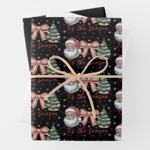 Es ist die Jahreszeit Santa Coquette Weihnachtsbau Geschenkpapier Set