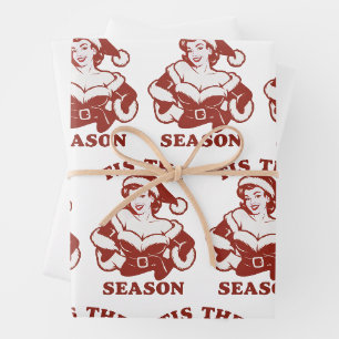 Es ist die Jahreszeit Snarky Weihnachten Sarcastic Geschenkpapier Set