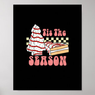 Es ist die Jahreszeit Weihnachtsbaum Groovy Retro Poster