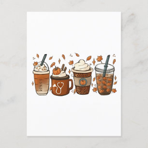 Es ist die Latte-Jahreszeit Kürbis-Gewürz-Kaffee H Einladungspostkarte