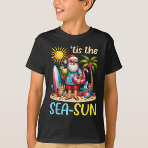 Es ist die Meersonne Hawaiianischer Weihnachtsmann T-Shirt