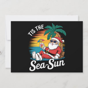 Es ist die Meersonne Santa Strand Weihnachten im J Einladung