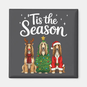 Es ist die Saison Afghanischer Windhund Weihnachte Magnet