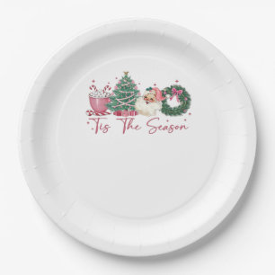 Es ist die Saison Frohe Weihnachten Süße Xmas Kaff Pappteller