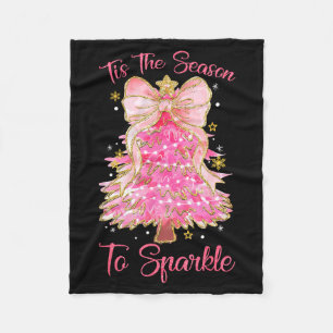 Es Ist Die Saison Funkeln Weihnachtsbaum Xmas Frau Fleecedecke